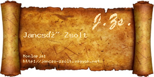 Jancsó Zsolt névjegykártya